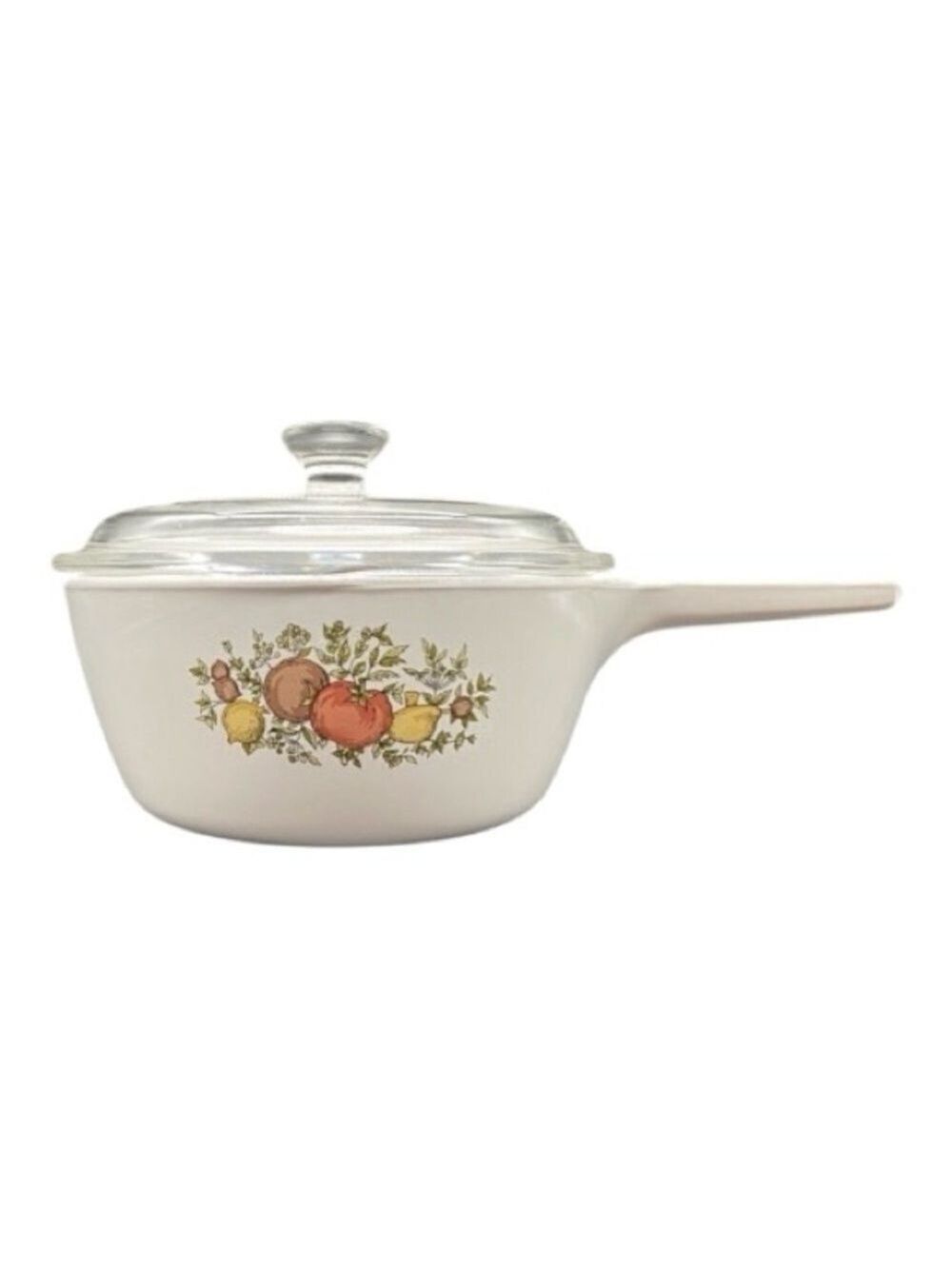 Vintage CorningWare "Spice Of Life" design 3 cup pot with Pyrex lid